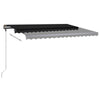 Manuell uttrekkbar markise med LED 450x350 cm antrasitt