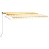 Automatisk markise med vindsensor og LED 450x350 cm gul/hvit