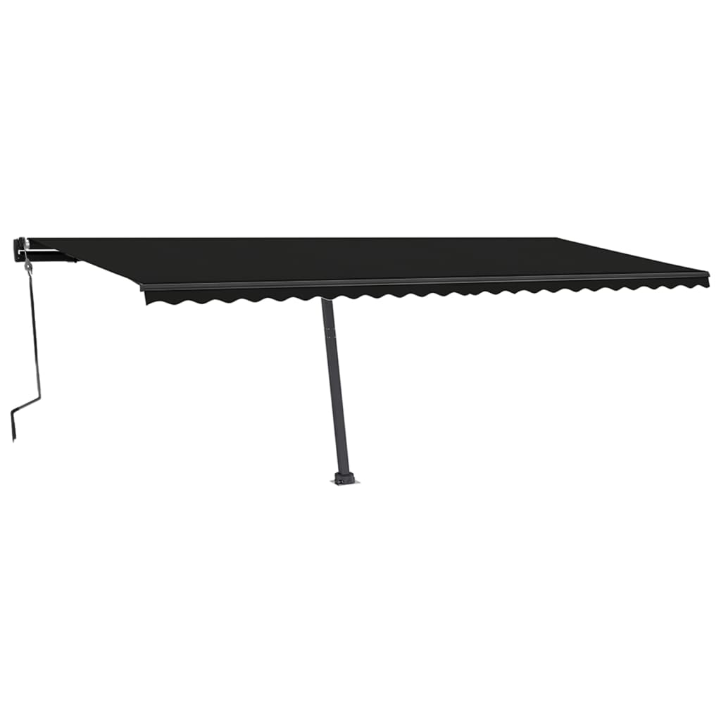 Manuell uttrekkbar markise med LED 600x350 cm antrasitt