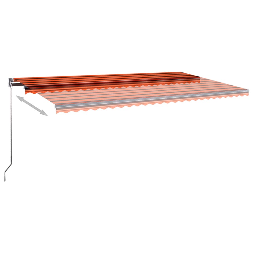 Automatisk markise med vindsensor og LED 600x350cm oransje/brun