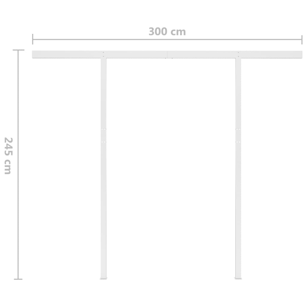 Manuell uttrekkbar markise med LED 3x2,5 m antrasitt