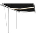 Manuell uttrekkbar markise med LED 3,5x2,5 m antrasitt