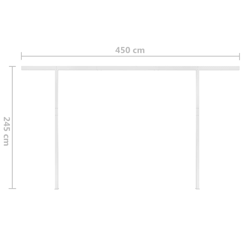 Manuell uttrekkbar markise med LED 4x3 m blå og hvit