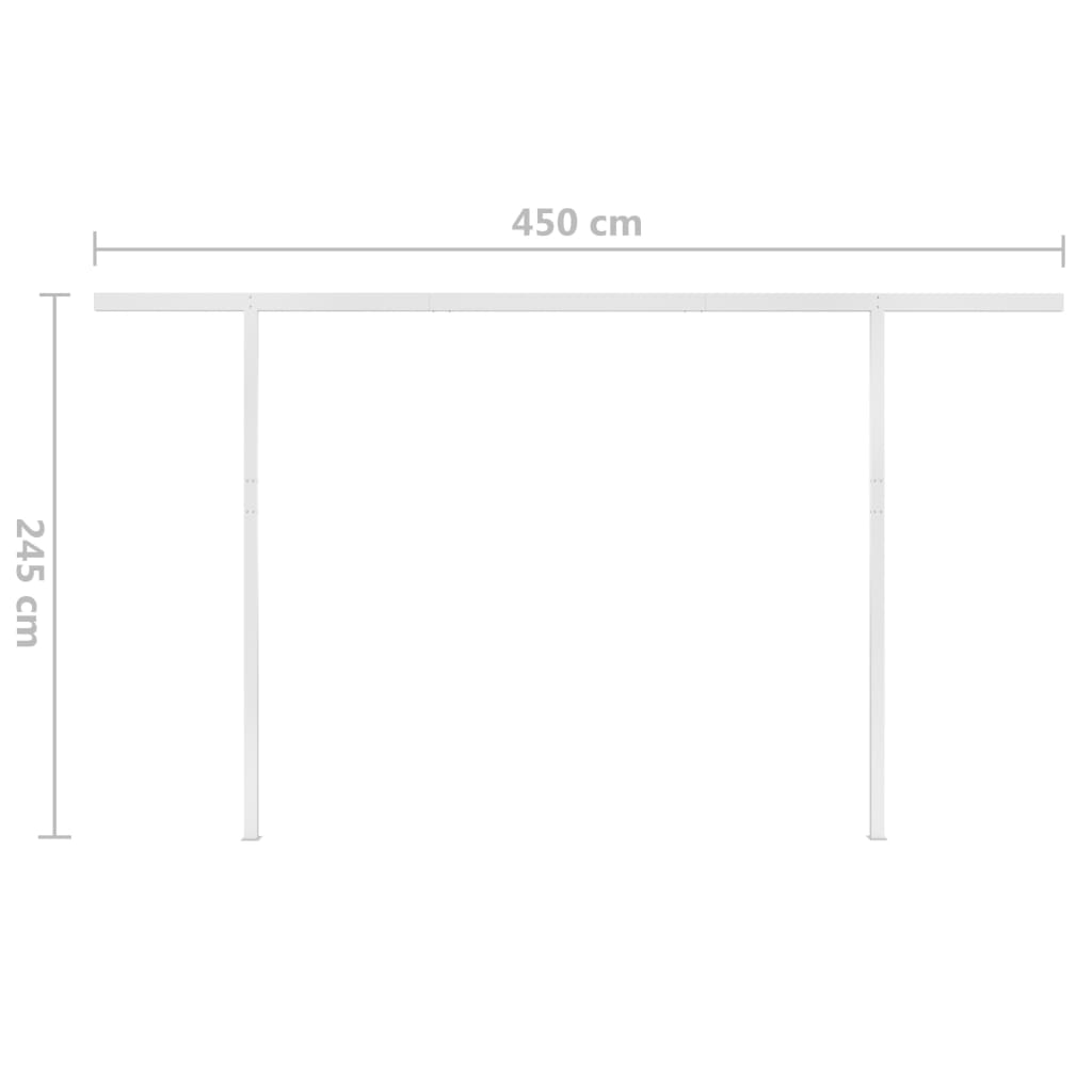 Manuell uttrekkbar markise med LED 4x3,5 m blå og hvit