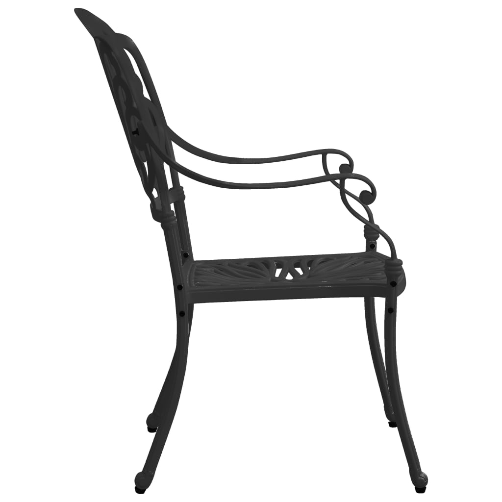 Bistrosett 3 deler støpt aluminium svart