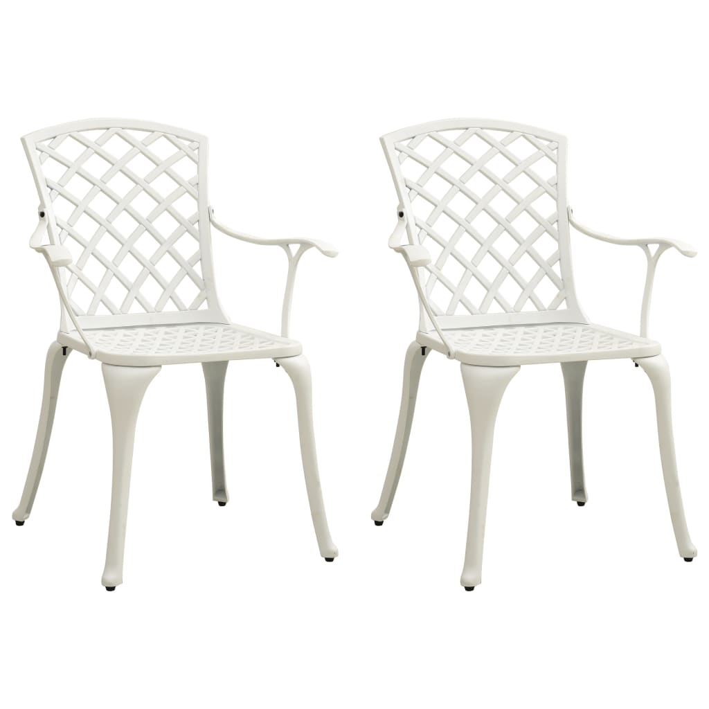 Bistrosett 3 deler støpt aluminium hvit