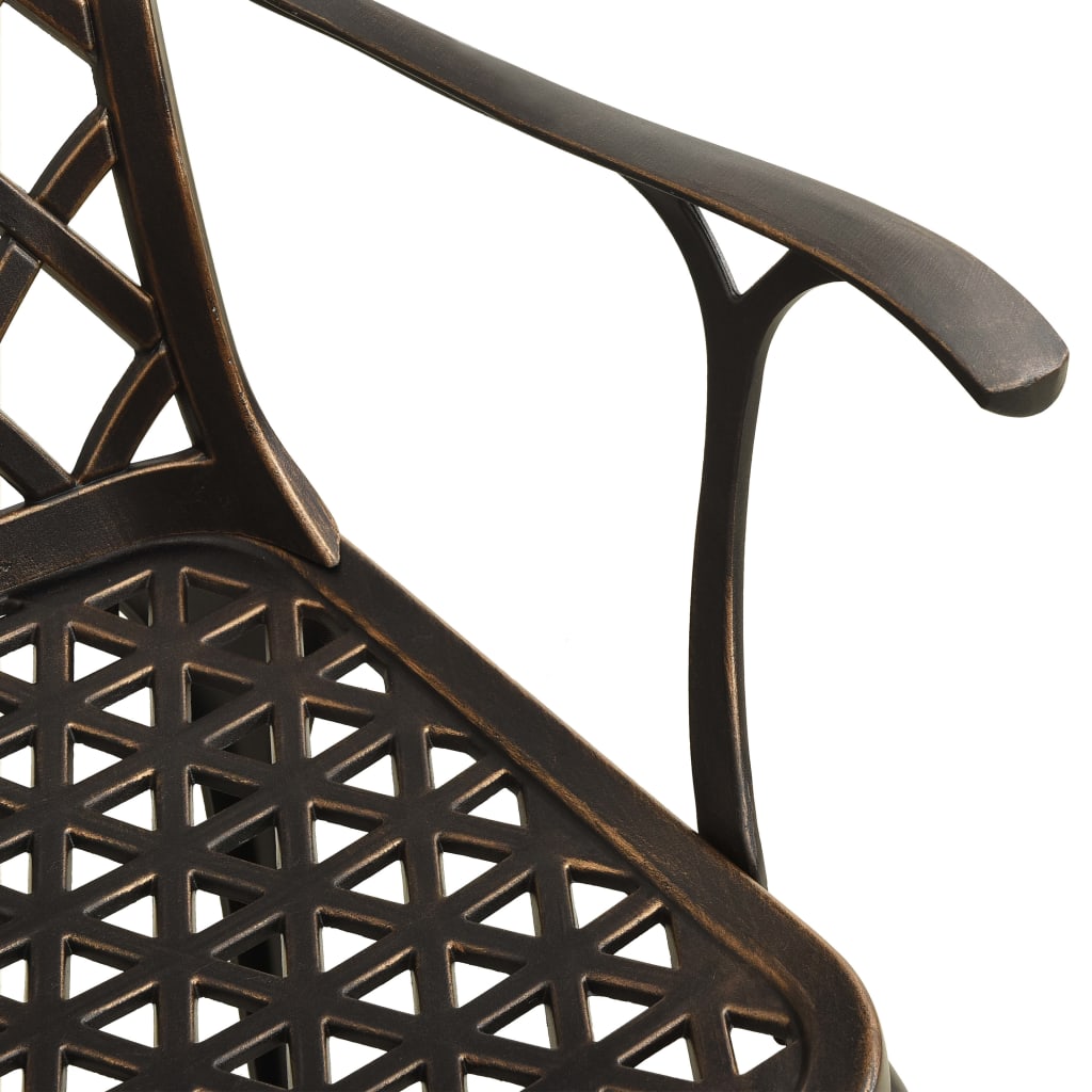 Bistrosett 3 deler støpt aluminium bronse
