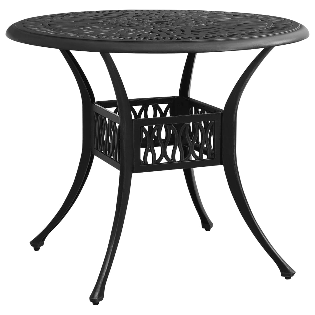 Bistrosett 3 deler støpt aluminium svart