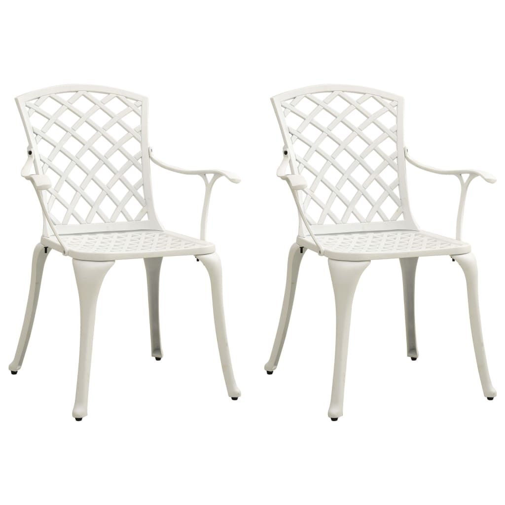 Bistrosett 3 deler støpt aluminium hvit