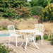 Bistrosett 3 deler støpt aluminium hvit