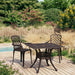 Bistrosett 3 deler støpt aluminium bronse