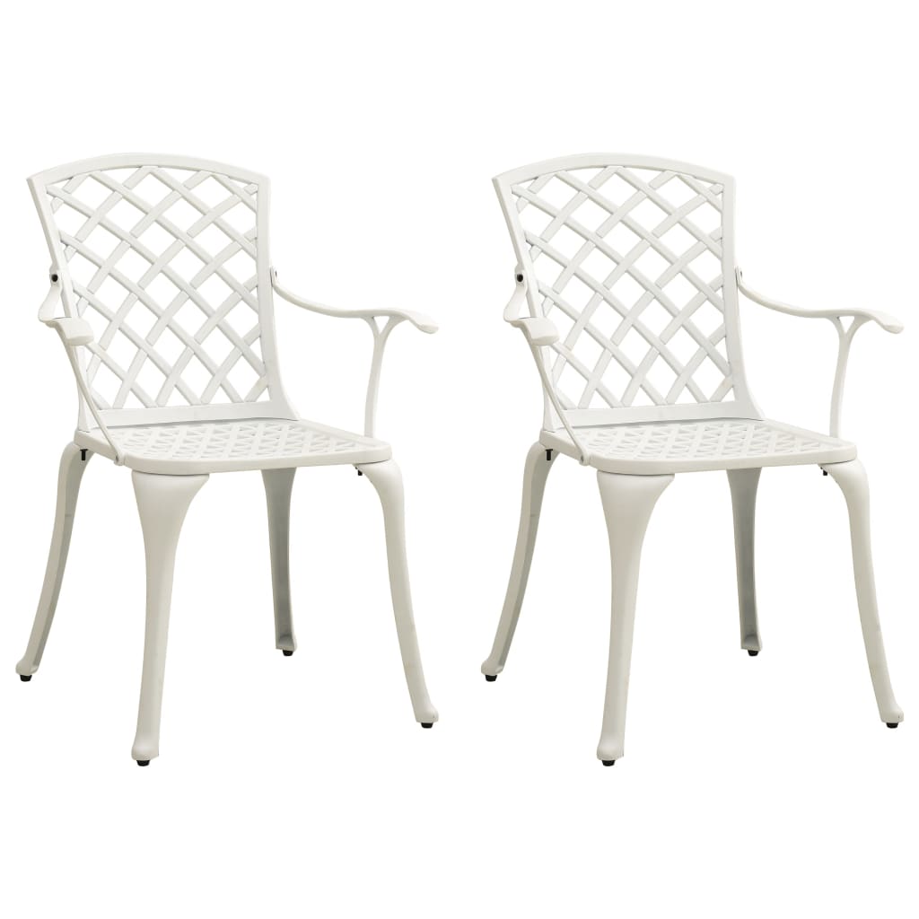 Bistrosett 3 deler støpt aluminium hvit