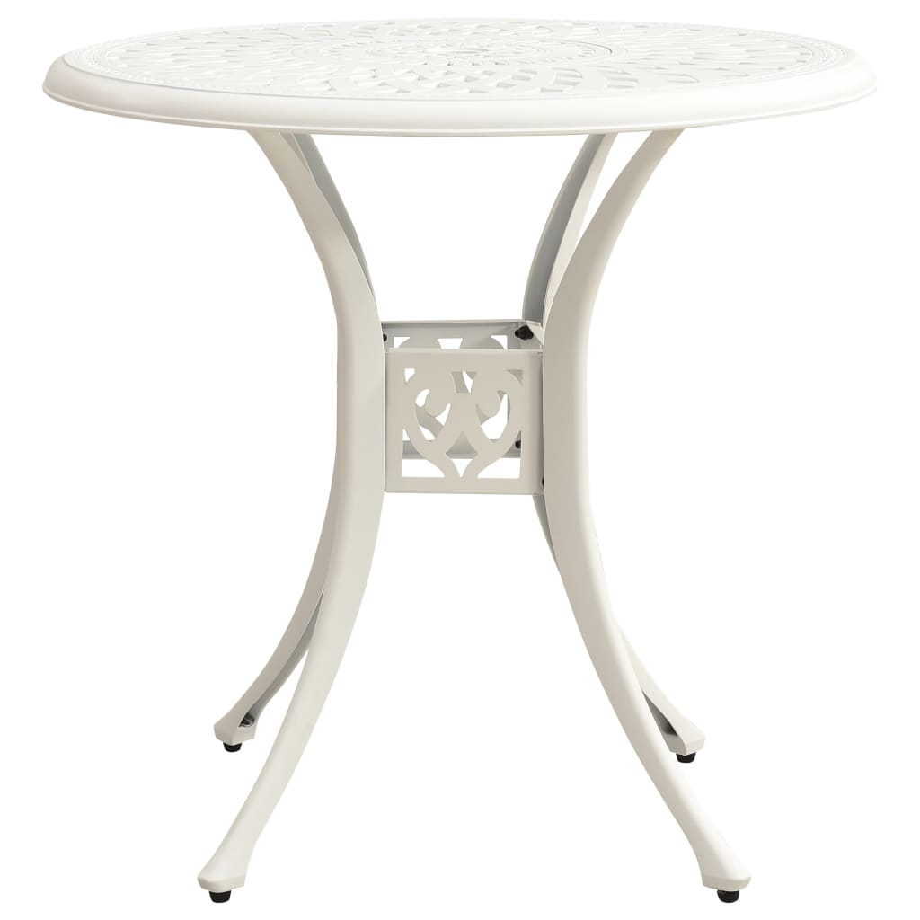 Bistrosett 5 deler støpt aluminium hvit