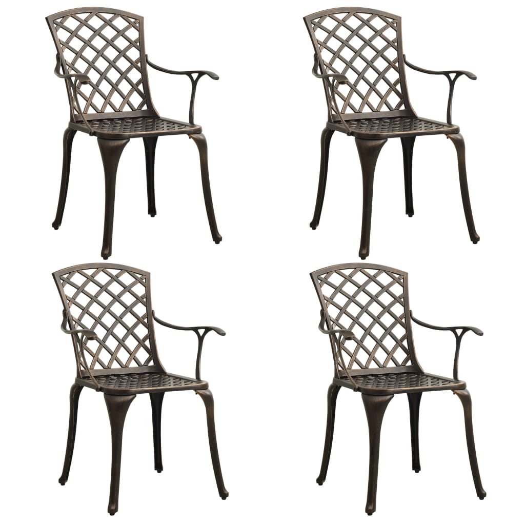 Bistrosett 5 deler støpt aluminium bronse vidaXL