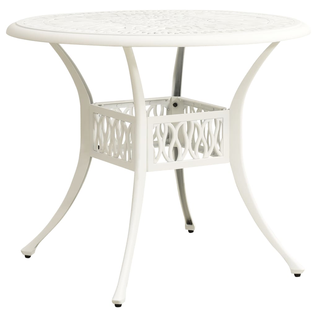 Bistrosett 5 deler støpt aluminium hvit