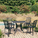 Bistrosett 5 deler støpt aluminium svart