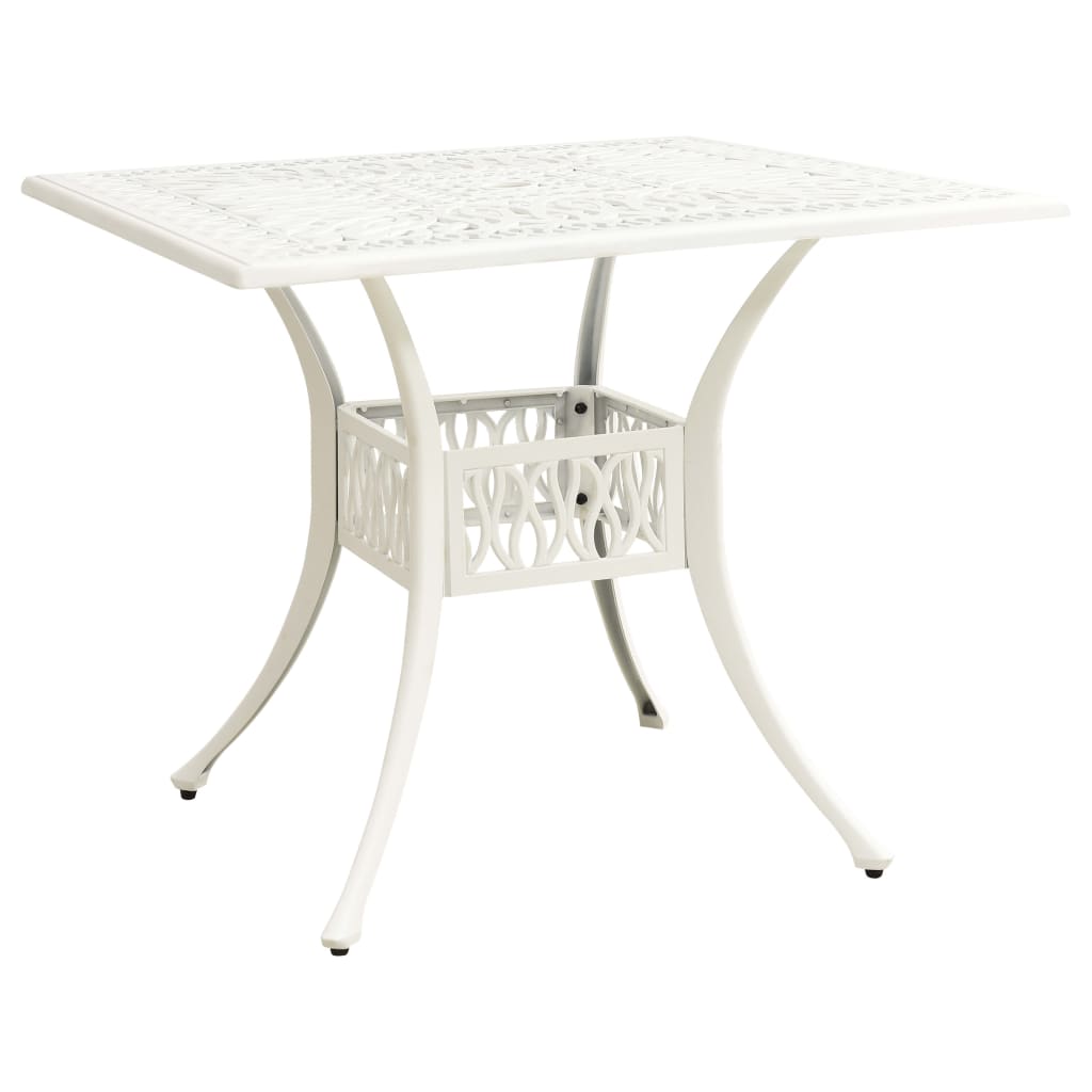 Bistrosett 5 deler støpt aluminium hvit