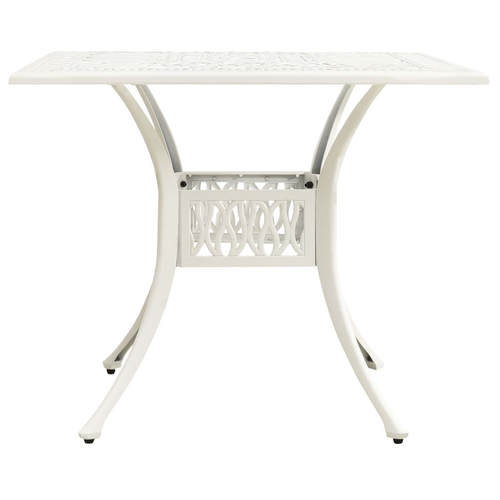 Bistrosett 5 deler støpt aluminium hvit