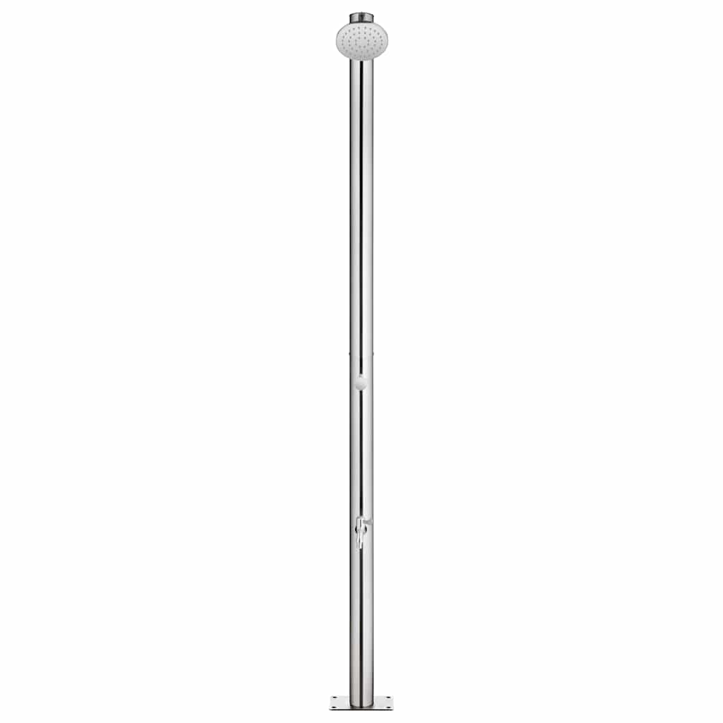 Hagedusj med brunt dusjbrett 220 cm rustfritt stål vidaXL