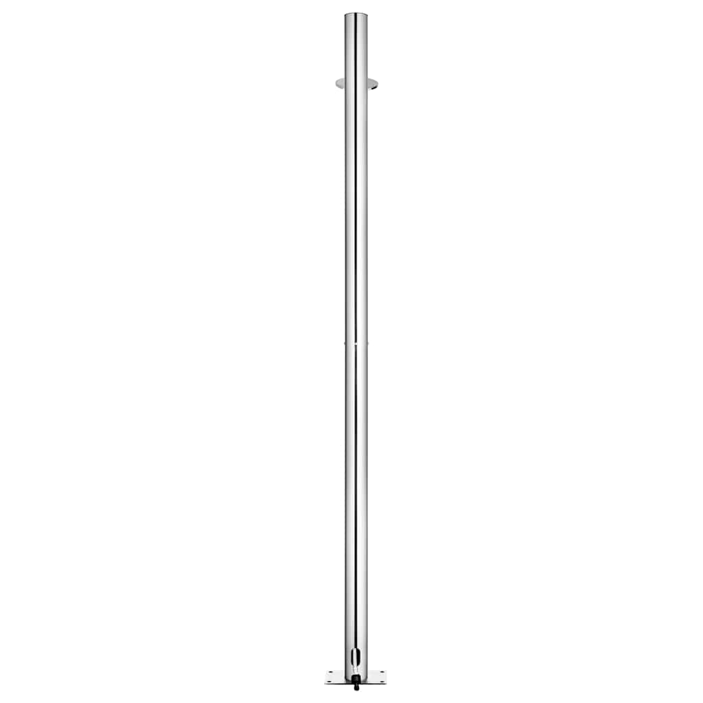 Hagedusj med brunt dusjbrett 220 cm rustfritt stål vidaXL