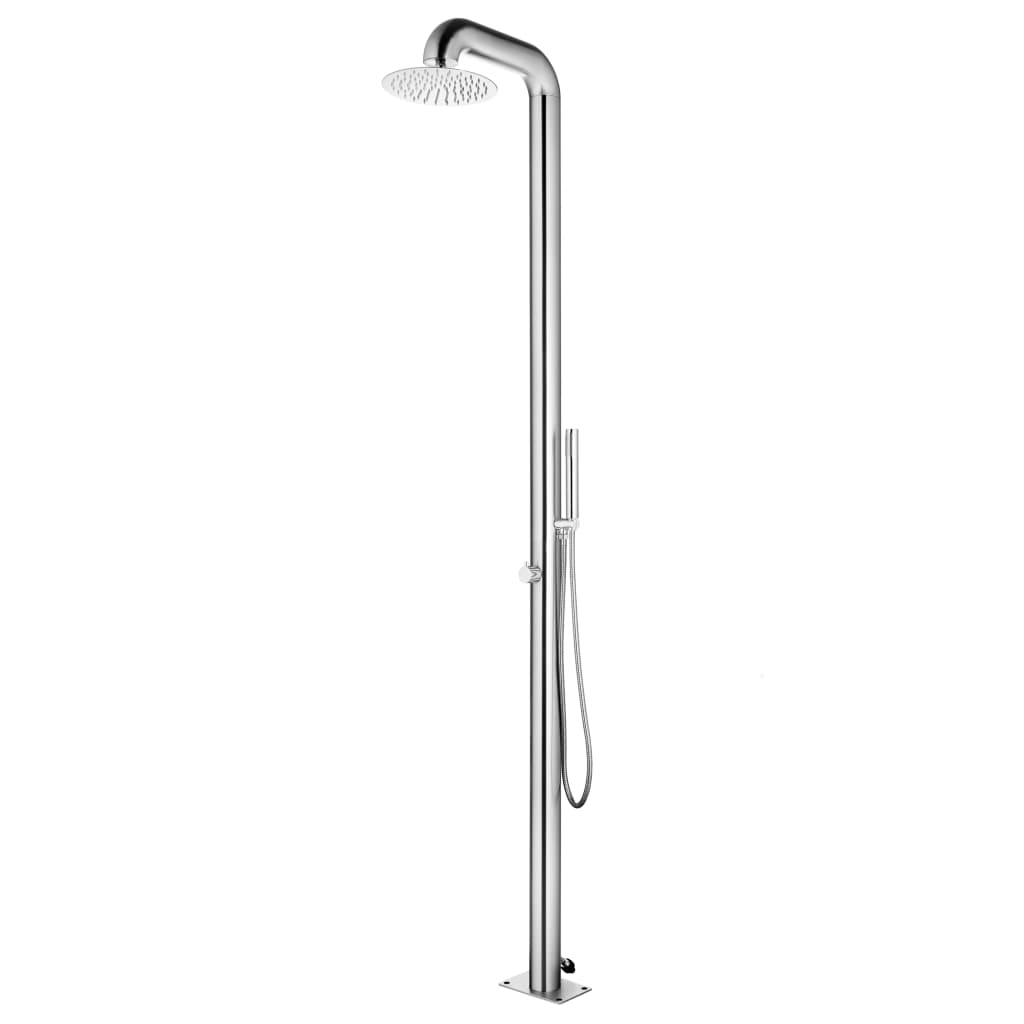 Hagedusj med brunt dusjbrett 230 cm rustfritt stål vidaXL