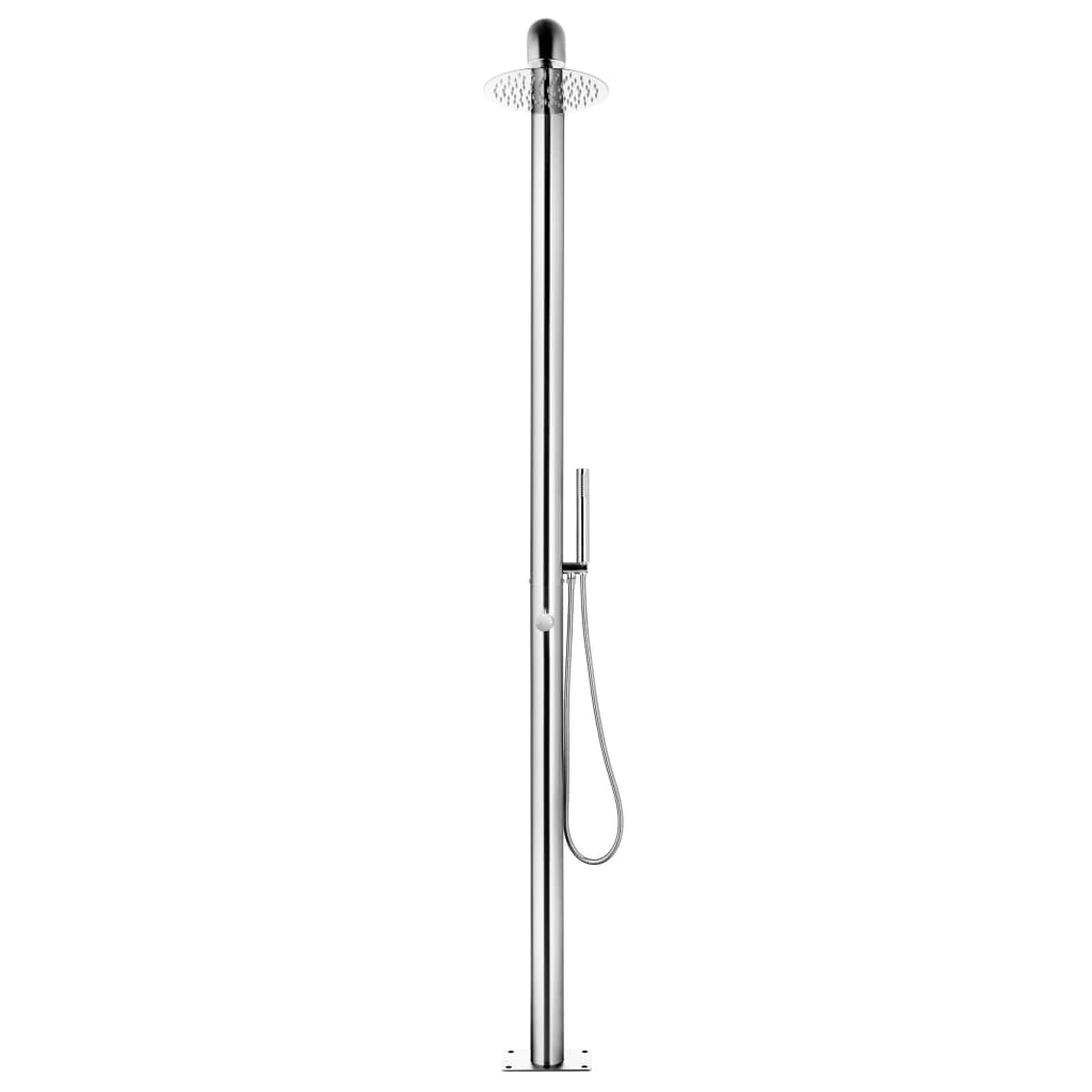 Hagedusj med brunt dusjbrett 230 cm rustfritt stål vidaXL