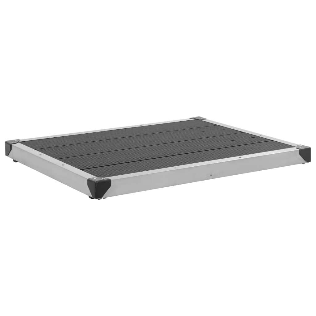 Hagedusj med grått dusjbrett 220 cm aluminium vidaXL