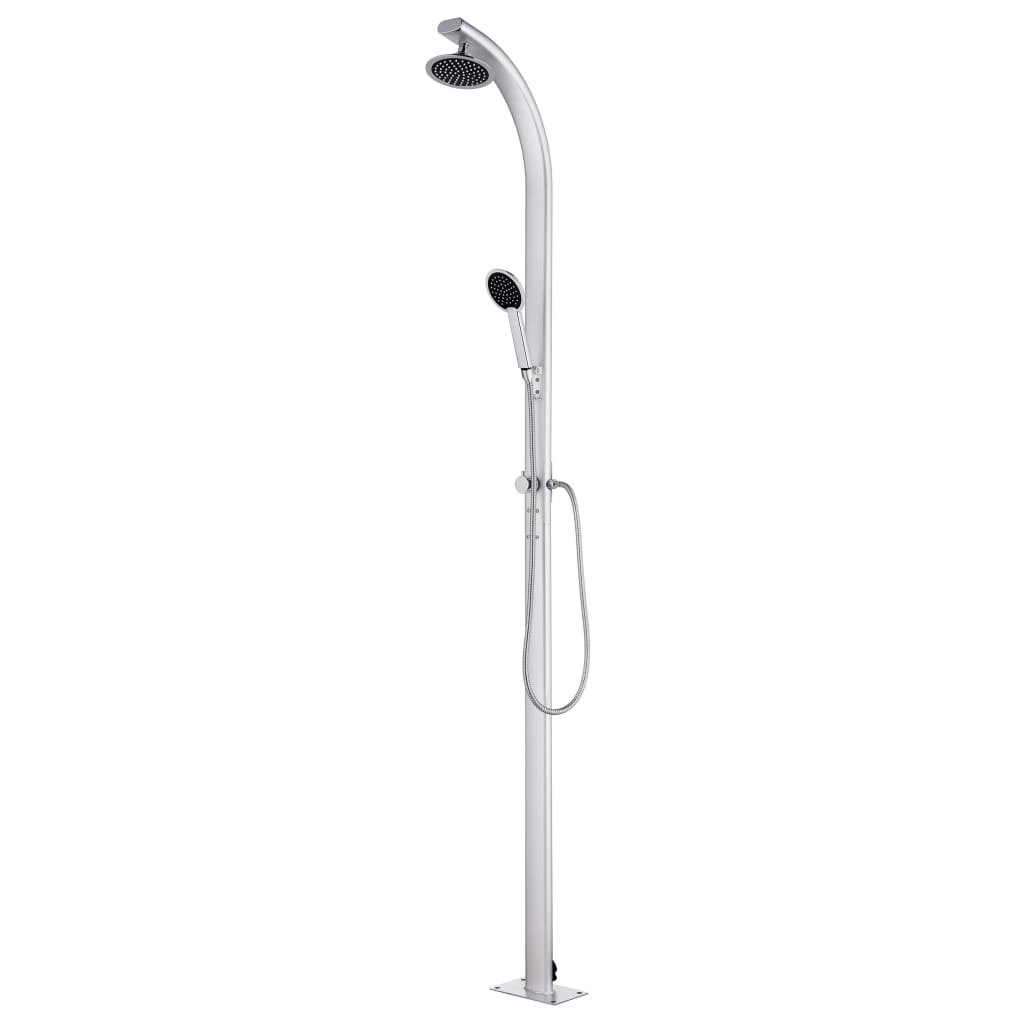 Hagedusj med grått dusjbrett 220 cm aluminium vidaXL