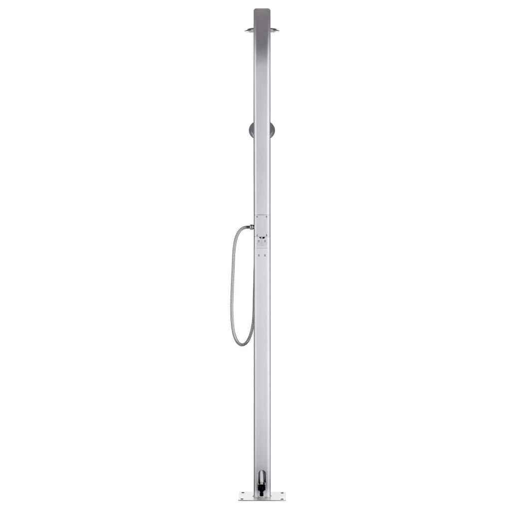 Hagedusj med grått dusjbrett 220 cm aluminium vidaXL