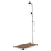 Hagedusj med brunt dusjbrett 220 cm aluminium vidaXL