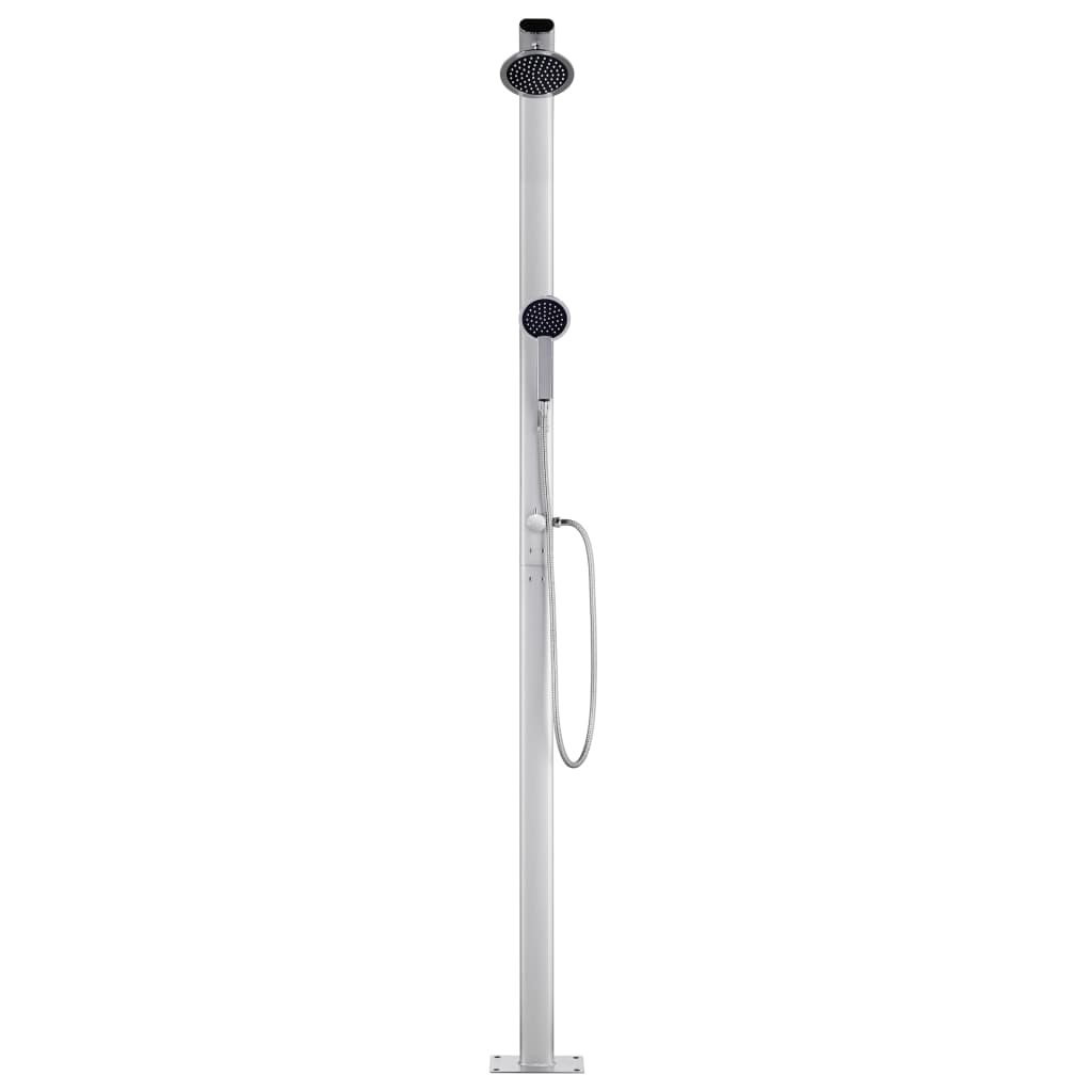 Hagedusj med brunt dusjbrett 220 cm aluminium vidaXL