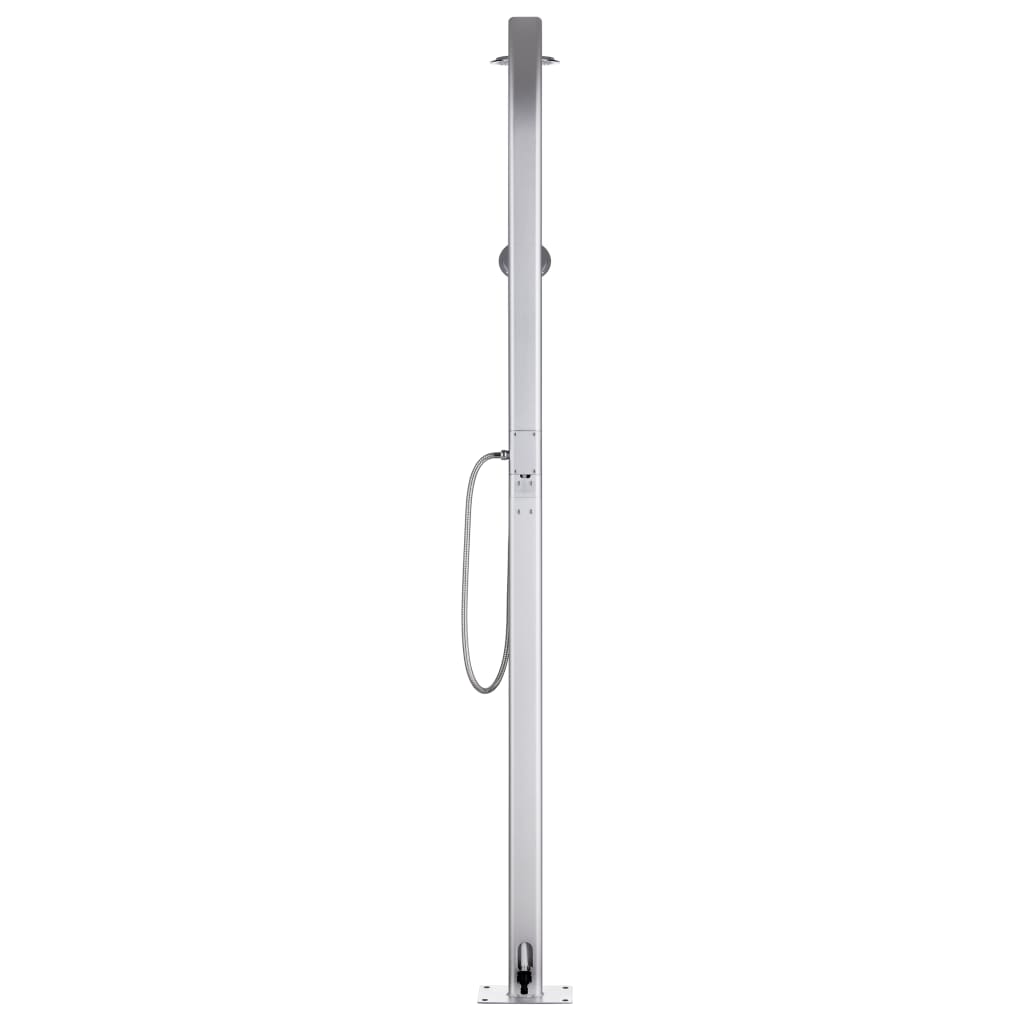 Hagedusj med brunt dusjbrett 220 cm aluminium vidaXL