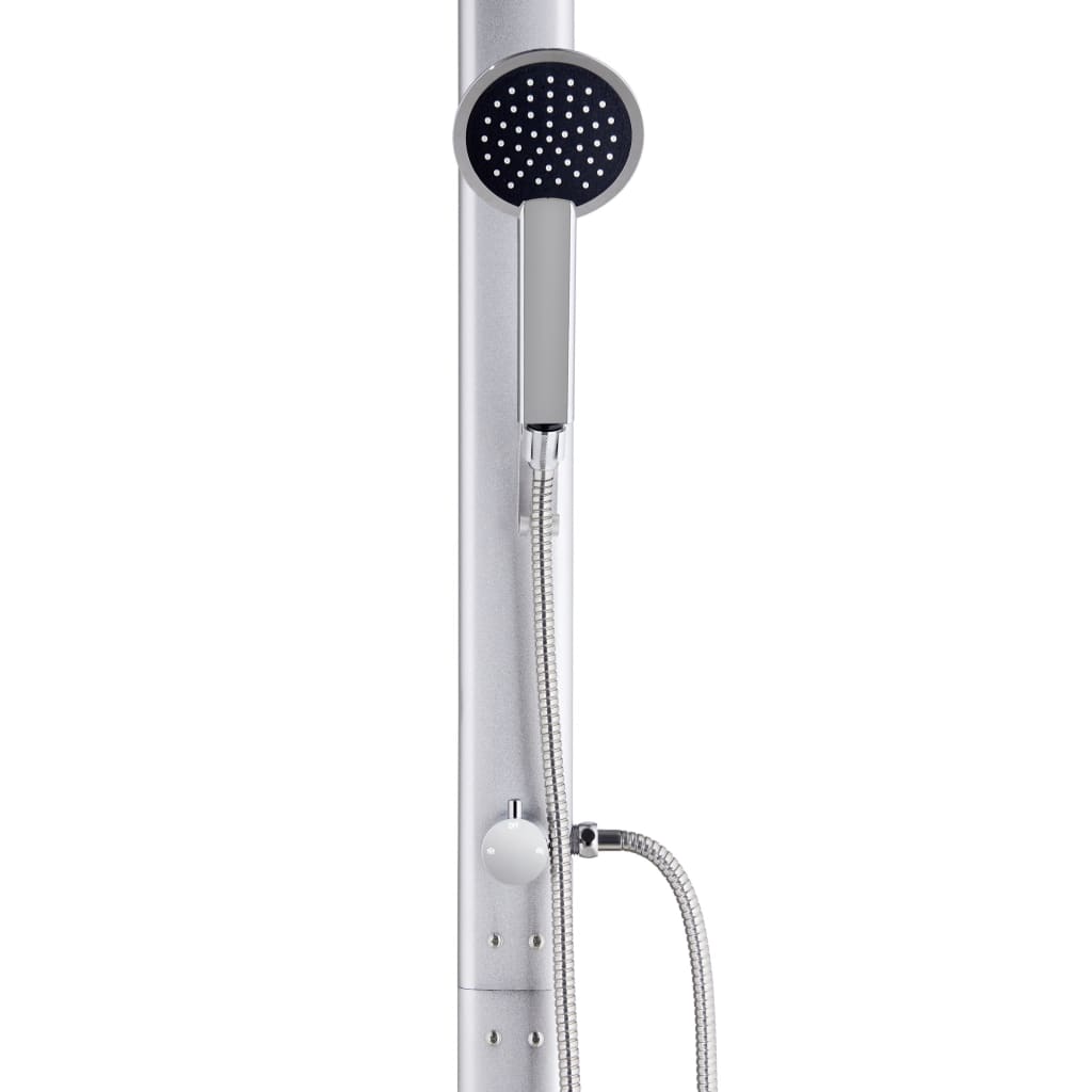 Hagedusj med brunt dusjbrett 220 cm aluminium vidaXL