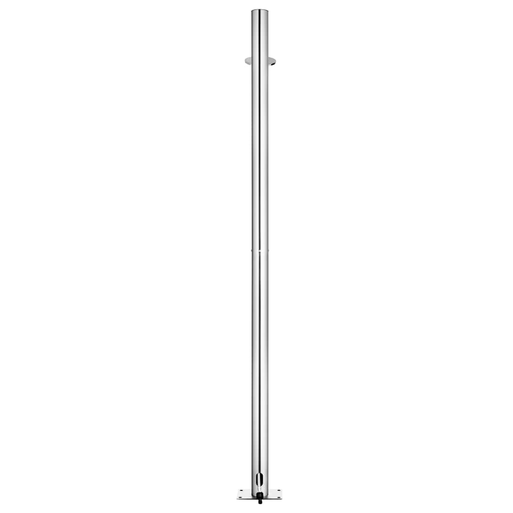 Hagedusj med grått dusjbrett 220 cm rustfritt stål vidaXL
