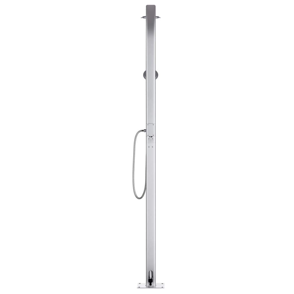 Hagedusj med grått dusjbrett 220 cm aluminium vidaXL