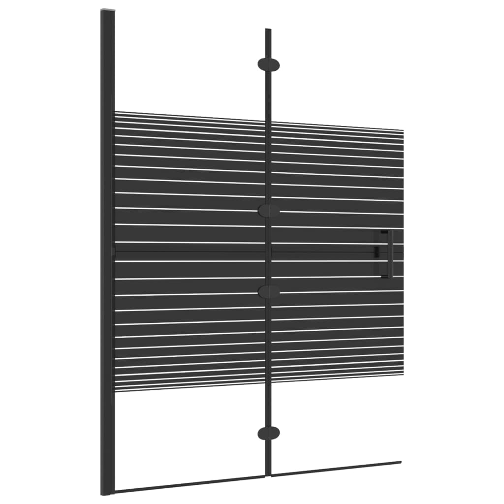 Leddet dusjdør ESG 100x140 cm svart