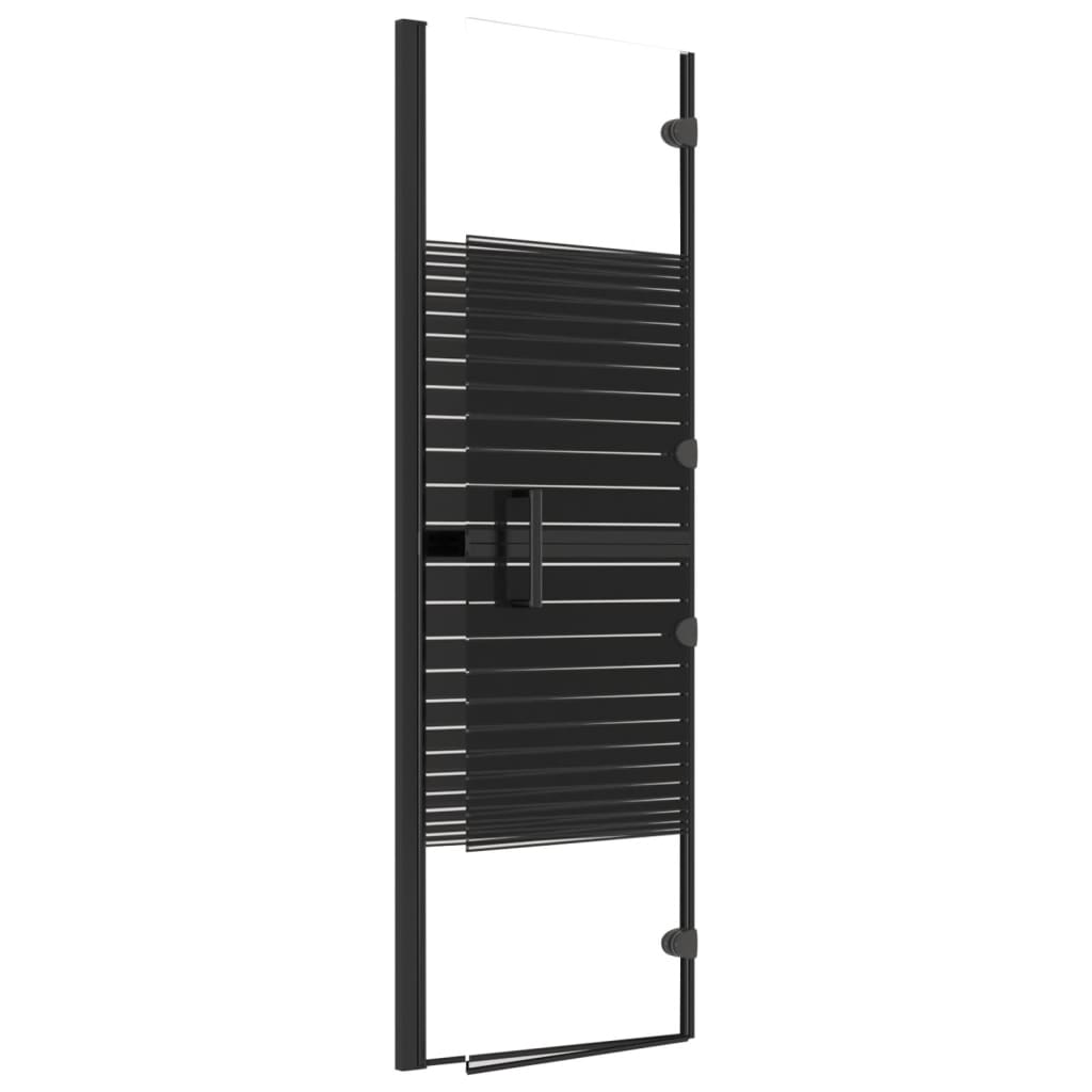 Leddet dusjdør ESG 100x140 cm svart