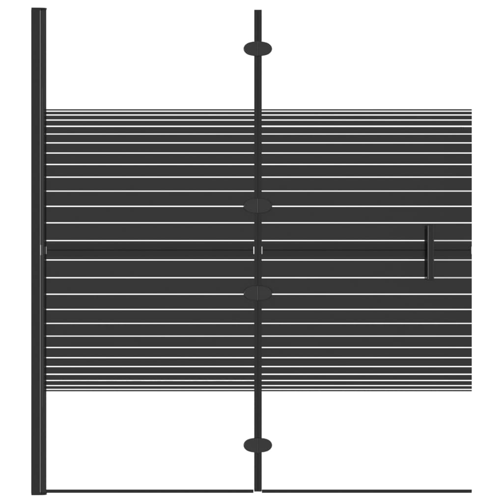 Leddet dusjdør ESG 120x140 cm svart