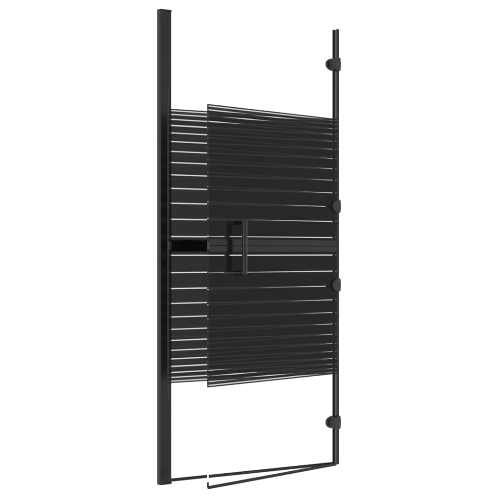 Leddet dusjdør ESG 120x140 cm svart