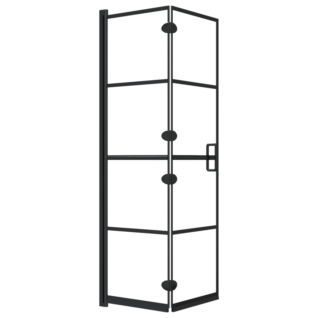 Leddet dusjdør ESG 80x140 cm svart