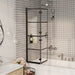 Leddet dusjdør ESG 80x140 cm svart