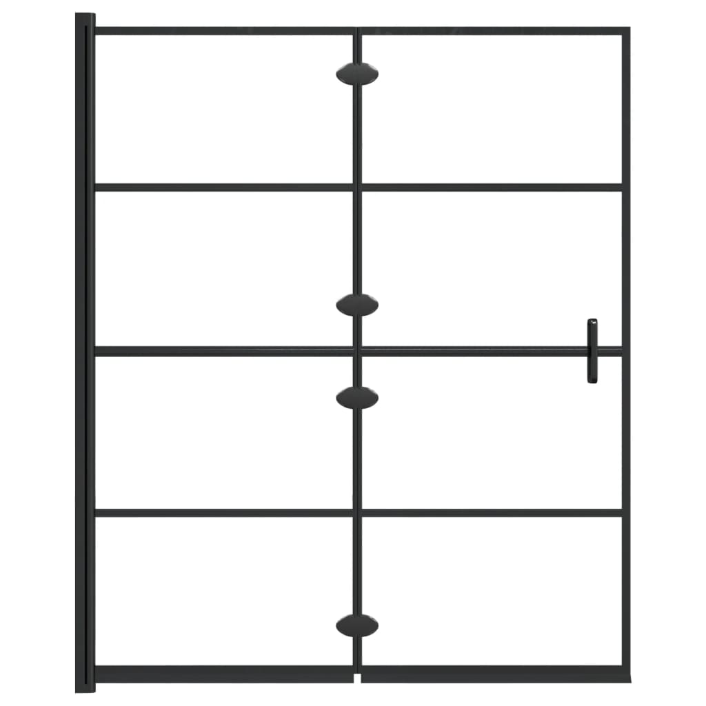 Leddet dusjdør ESG 120x140 cm svart