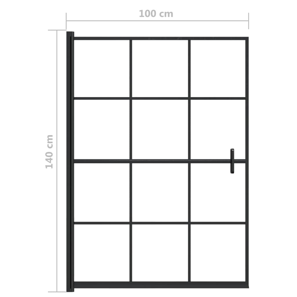 Dusjdør ESG 100x140 cm svart