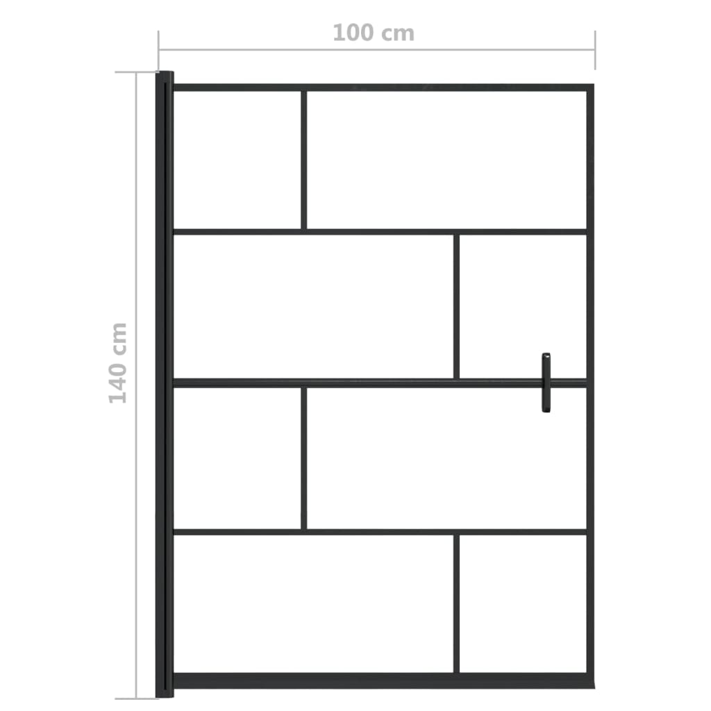 Dusjdør ESG 100x140 cm svart