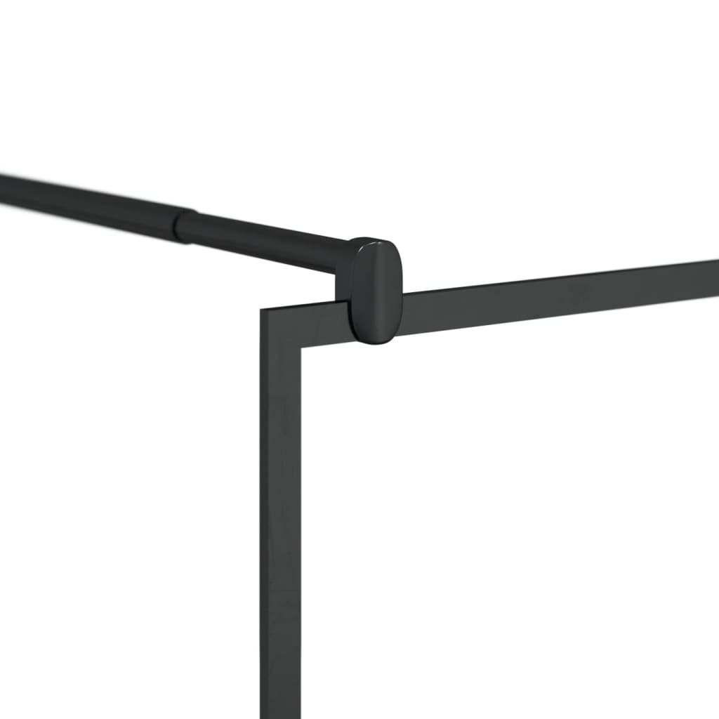 Dusjvegg med klart ESG-glass 80x195 cm svart