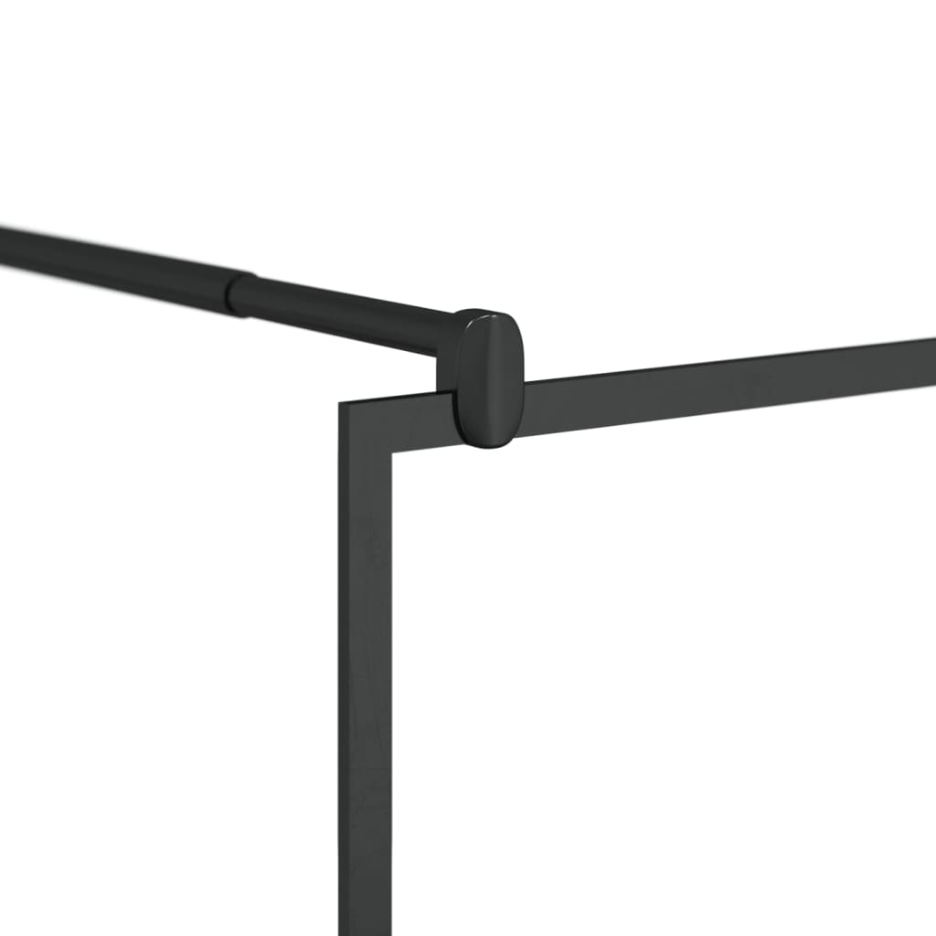 Dusjvegg med klart ESG-glass klart 90x195 cm svart