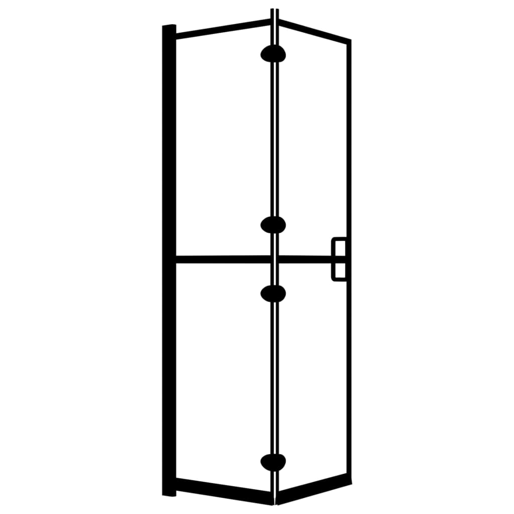 Leddet dusjdør ESG 100x140 cm svart vidaXL