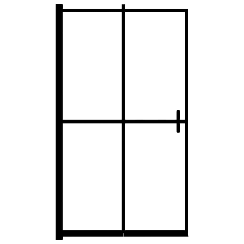 Leddet dusjdør ESG 100x140 cm svart vidaXL