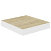 Flytende vegghyller 4 stk eik og hvit 23x23,5x3,8 cm MDF