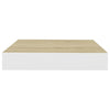 Flytende vegghyller 4 stk eik og hvit 23x23,5x3,8 cm MDF